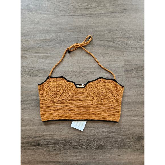 Stella Pardo Paris Orange Samira Knit Crop Top NWT Size Small - Picture 5 of 15